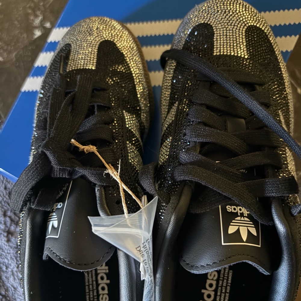 Adidas Samba OG Black and Silver Rhinestone Accents - women’s 6, boys 4.5 - Picture 8 of 11